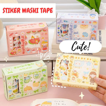 Charming and Colorful Kawaii-Themed Washi Decorative Stickers and Masking Tape