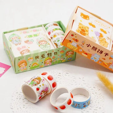 Charming and Colorful Kawaii-Themed Washi Decorative Stickers and Masking Tape