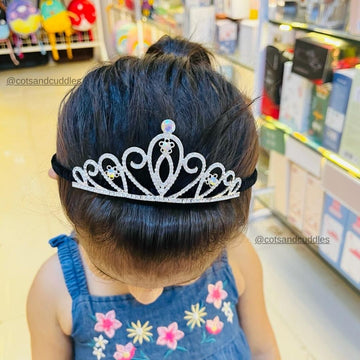 Sparkling Elegance: Diamond Inserted Hair Band Crown for Girls (Random Design)