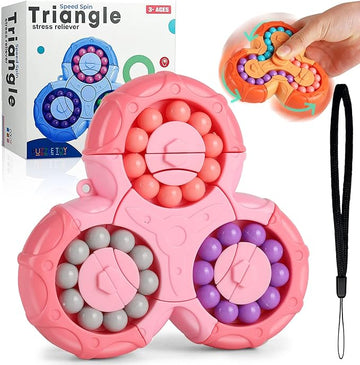 2-in-1 Triangle Rotating Puzzle & Spinner Magic Bean Fingertip Toy