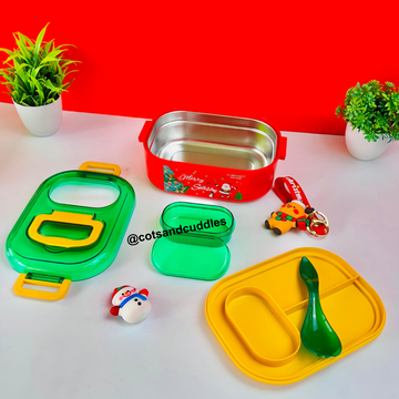 Christmas-Themed Lunch Box: 700ml Capacity with Mobile Holder