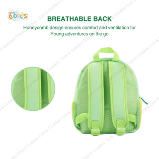 Cute Baby Dinosaur Soft Plush Backpack  with Front Pocket for Kids (Green)