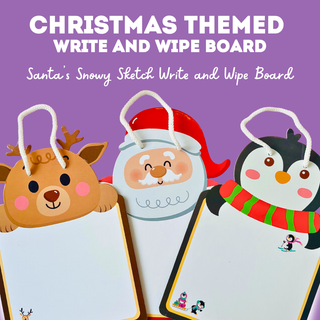 Pack of 3 | Cots and Cuddles Christmas Design Write and Wipe Board for Kids