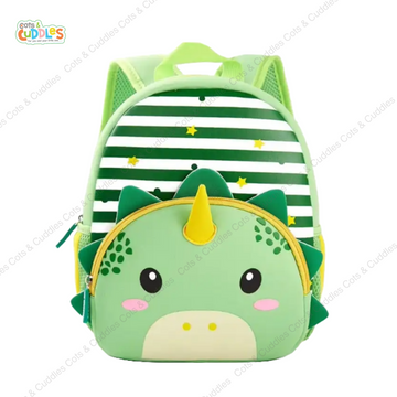 Cute Baby Dinosaur Soft Plush Backpack  with Front Pocket for Kids (Green)
