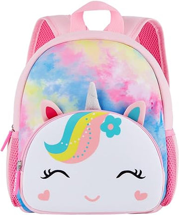 Cute Baby Unicorn Soft Plush Backpack  with Front Pocket for Kids (Rainbow)