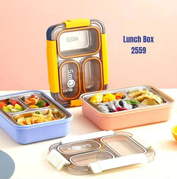 Stainless Steel 3-Compartment 710 ml Lunch Boxes: Durable, Eco-Friendly, and Convenient