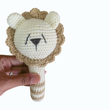 Roaring Fun: The Adorable Lion Rattle Crochet Toy for Kids