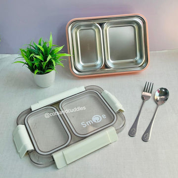 Stainless Steel 2-Compartment 750 ml Lunch Boxes