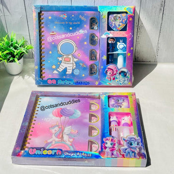 Cute Unicorn / Space Stationery Set for Kids