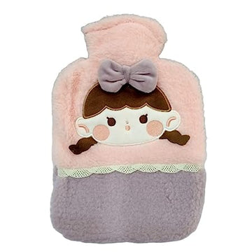 Cute Girl Face Hot Water Bag with Cozy Woolen Outer Cover: Comfort and Charm Combined