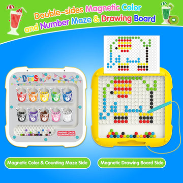 Premium Quality 2-in-1 Magnetic Dot Drawing Board & Magnetic Maze for Kids (Random)