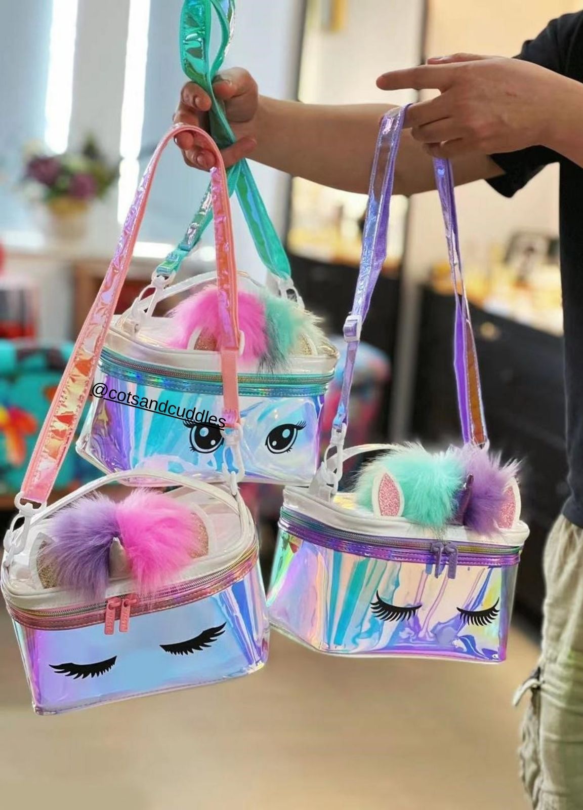 Enchanting Unicorn Holographic Multipurpose Bag with Adjustable Strap