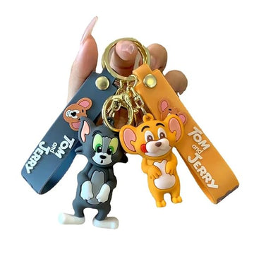 Premium Quality 3D Cute Tom & Jerry Keychain: Adorable Accessories for Kids Pack of 2