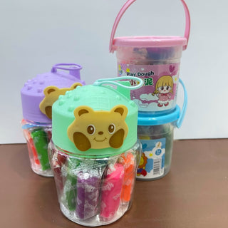 Bear Design 12 Color Clay Jar for kids