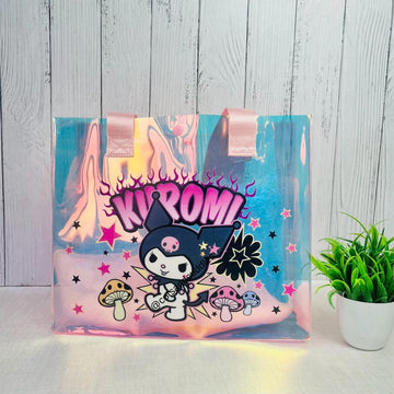 Hello Kitty Friends & Mermaid Design Holographic Button Handbag