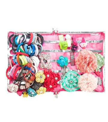 Foldable Hanging Hair Clip Organizer with Zipper Closure - Compact and Convenient Storage Solution (Unicorn)