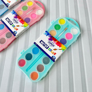 16 Shades Water Color Cake for Kids School & Home Art Supply 1pc Random