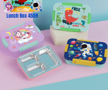 Dino/Unicorn/Space Print 3-Compartment 710 ml Lunch Box
