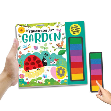 Garden Fingerprint Art Activity Book for Children Age 4 - 9 years with Thumbprint Gadget | Colouring Book for Kids