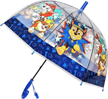 Premium Quality Theme Printed Transparent Umbrella For Kids (Paw Patrol Blue)