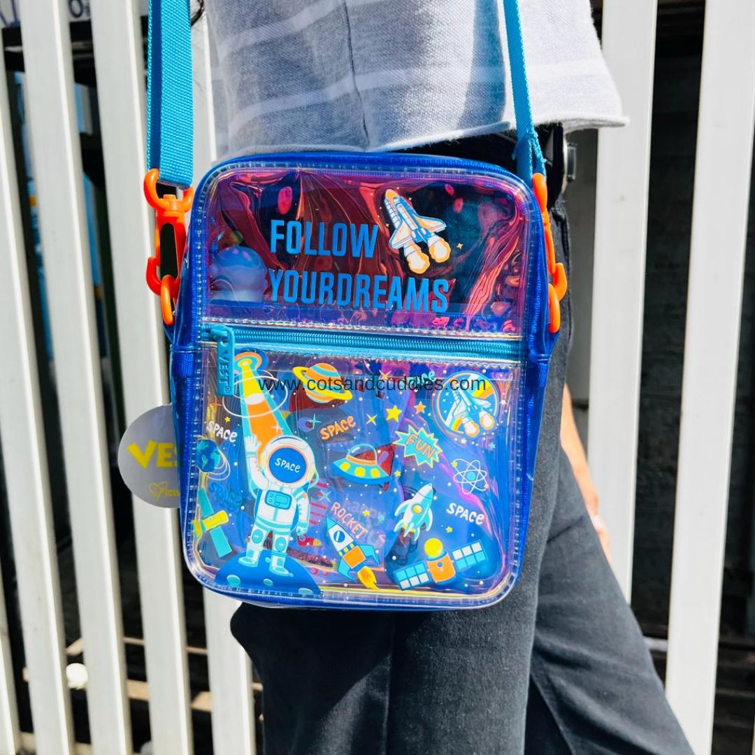 Holographic sling bag sales