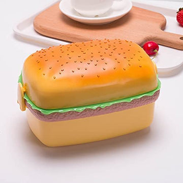 Rectangle Burger Shaped 3 Compartments Lunch Box ( 1260ml )