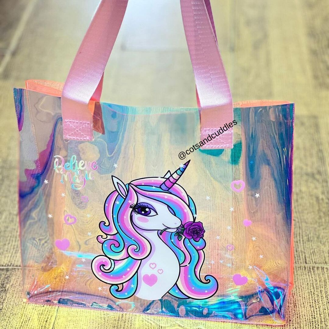 Unicorn Holographic Button Handbag