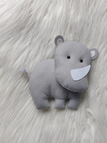Cute and Cuddly Felt Rhino: Soft Plush Toys for Toddlers Kids (PREPAID ORDER)
