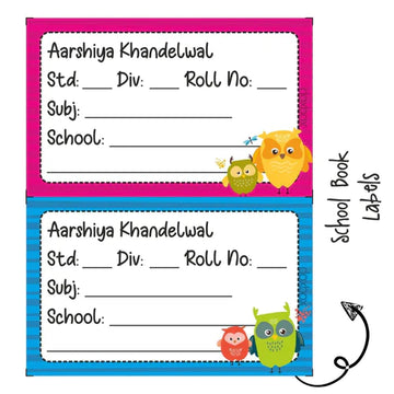 School Book Label - Cute Owls - Pack of 36 labels (PREPAID ONLY)