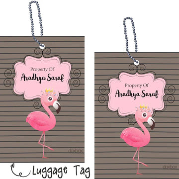 Luggage Tags -Flamingo- Pack of 2 Tags - PREPAID ONLY
