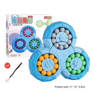 2-in-1 Triangle Rotating Puzzle & Spinner Magic Bean Fingertip Toy Age 3+(Random Colour)