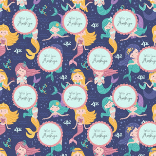 Personalised Wrapping Paper - Mermaid Pattern (10pcs) (PREPAID ONLY) (Dispatch in 5-6 Days)