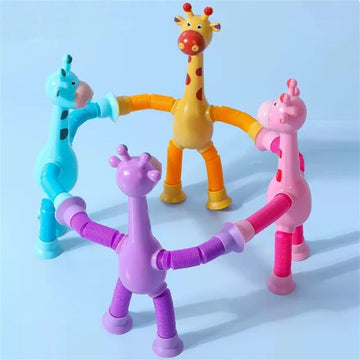 Premium Quality Giraffe Glowing Poptube Toy with Suction Cup (1Pc)