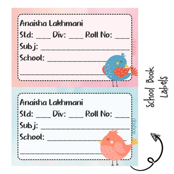 School Book Label - Sweet Bird - Pack of 36 labels - PREPAID ONLY