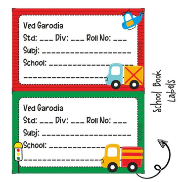 School Book Label - Transport - Pack of 36 labels (PREPAID ONLY)