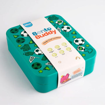 Bento Buddy Transfer Proof 4 Compartment Lunch Box 600ml (Football)