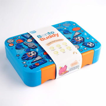 Bento Buddy Transfer Proof 4 Compartment Lunch Box 750ml (Sports)