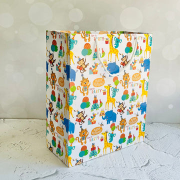Happy Birthday Animal Theme Paper Bags (32x26x12cm)(Pack of 10)