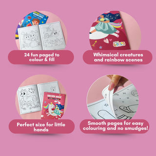Pack of 10 | Cots and Cuddles Cartoon Colouring Book for Kids - 69 per pcs- (Unicorn)