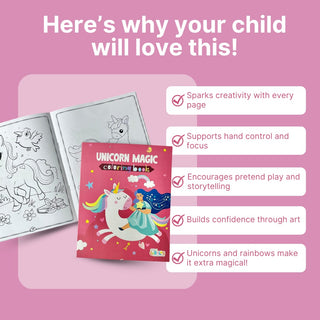 Pack of 10 | Cots and Cuddles Cartoon Colouring Book for Kids - 69 per pcs- (Unicorn)