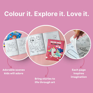 Pack of 10 | Cots and Cuddles Cartoon Colouring Book for Kids - 69 per pcs- (Unicorn)