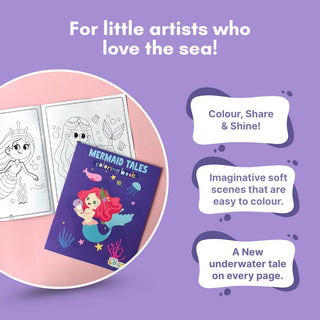 Pack of 10 |Cots and Cuddles Cartoon Colouring Book for Kids - 69 per pcs - (Mermaid)