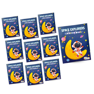 Pack of 10 | Cots and Cuddles Cartoon Colouring Book for Kids - 69 per pcs- (Space)