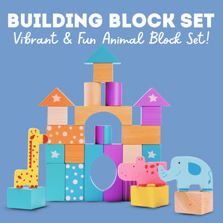 Cots and Cuddles Premium Quality 30pcs Wooden Building Blocks for Kids