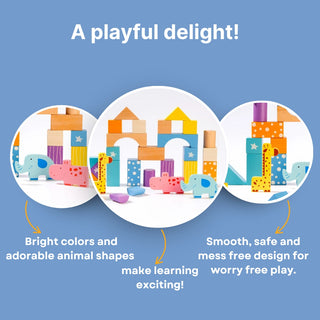 Cots and Cuddles Premium Quality 30pcs Wooden Building Blocks for Kids