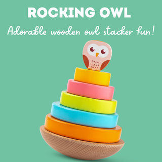 Wooden Owl Ring Stacker Toy for Toddlers โ Montessori-Inspired