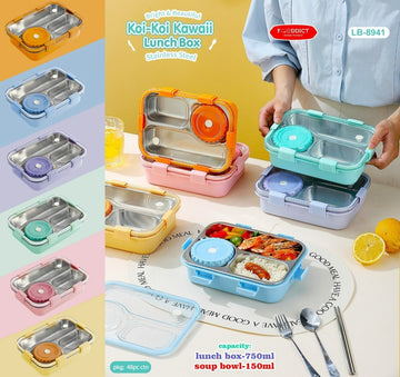 The Ultimate 3-Compartment Leak-Proof Seals 750ml Stainless Steel Lunch Box with 150ml Bowl