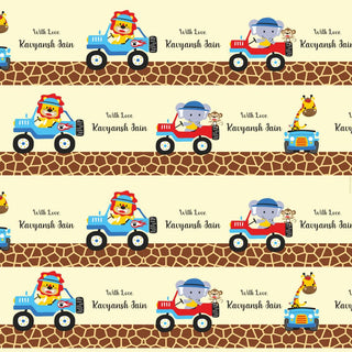 Personalised Wrapping Paper - Animal Ride (10pcs) (PREPAID ONLY) (Dispatch in 5-6 Days)