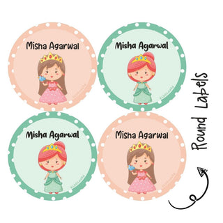 Round Waterproof Labels - Baby Princess (70 pcs) (PREPAID ONLY) (Dispatch in 5-6 Days)