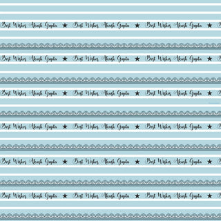 Personalised Wrapping Paper - Blue Stripes (10pcs) (PREPAID ONLY) (Dispatch in 5-6 Days)